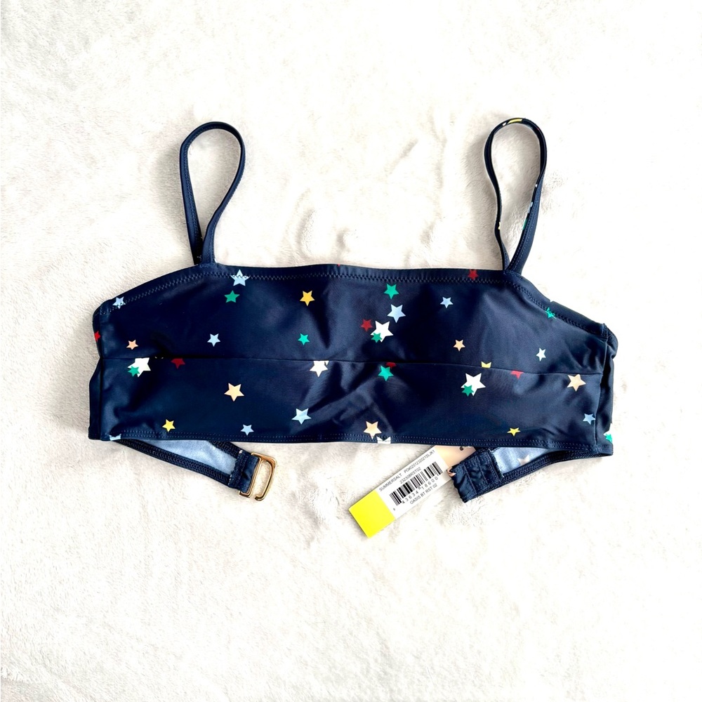 Summersalt Oasis Bikini Top with Small Scatter Stars in Deep Sea, NWT, size 2